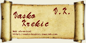 Vasko Krekić vizit kartica